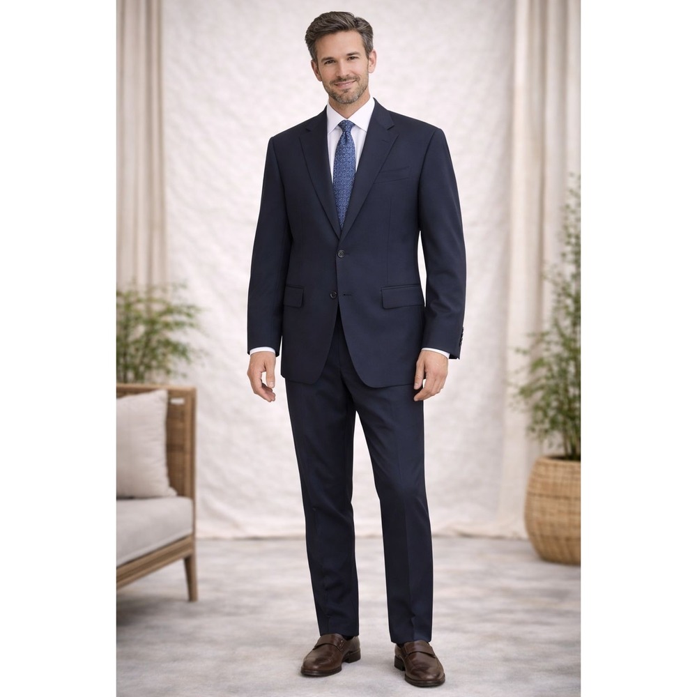 BROOKS BROTHERS Brooksease Blazer Navy Sport Coat 44R USA Made Men's Vintage